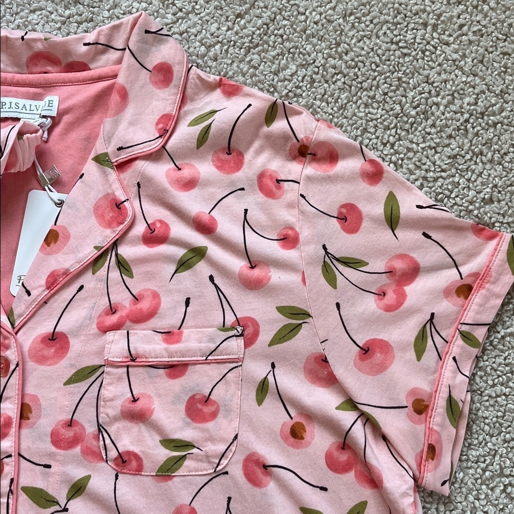 PJ SALVAGE Cherry Print PJ Set with Matching Headband NWT* Size XL - Picture 3 of 16